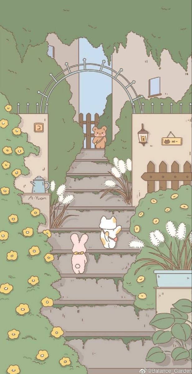 uuueee wallpaper  bunnie and kitty in 2022  Cartoon wallpaper Wallpaper iphone cute Kawaii wallpaper