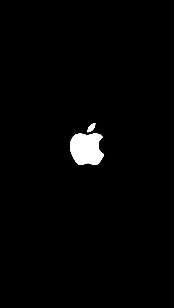 Black and White Original Apple Logo Wallpaper