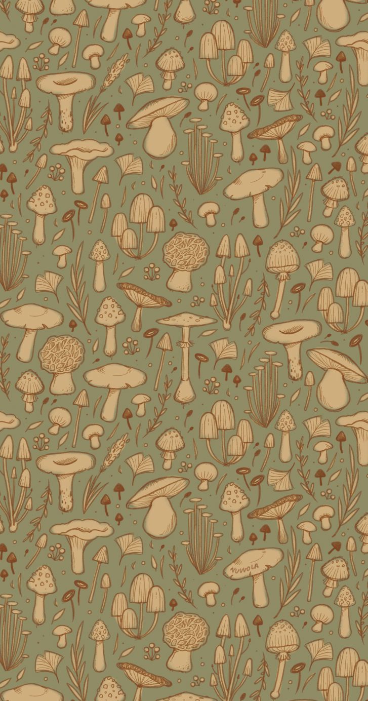Magic Mushrooms Natural Pattern