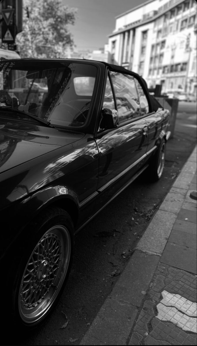 Classy old car  black and white