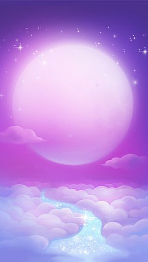 Fantasy Posters Purple Moon River Background Material