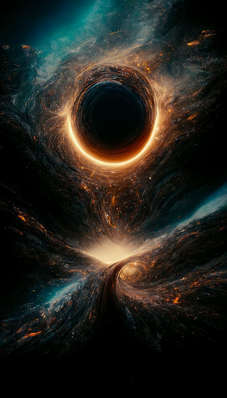 A black hole bending the light Wallpaper created by AI