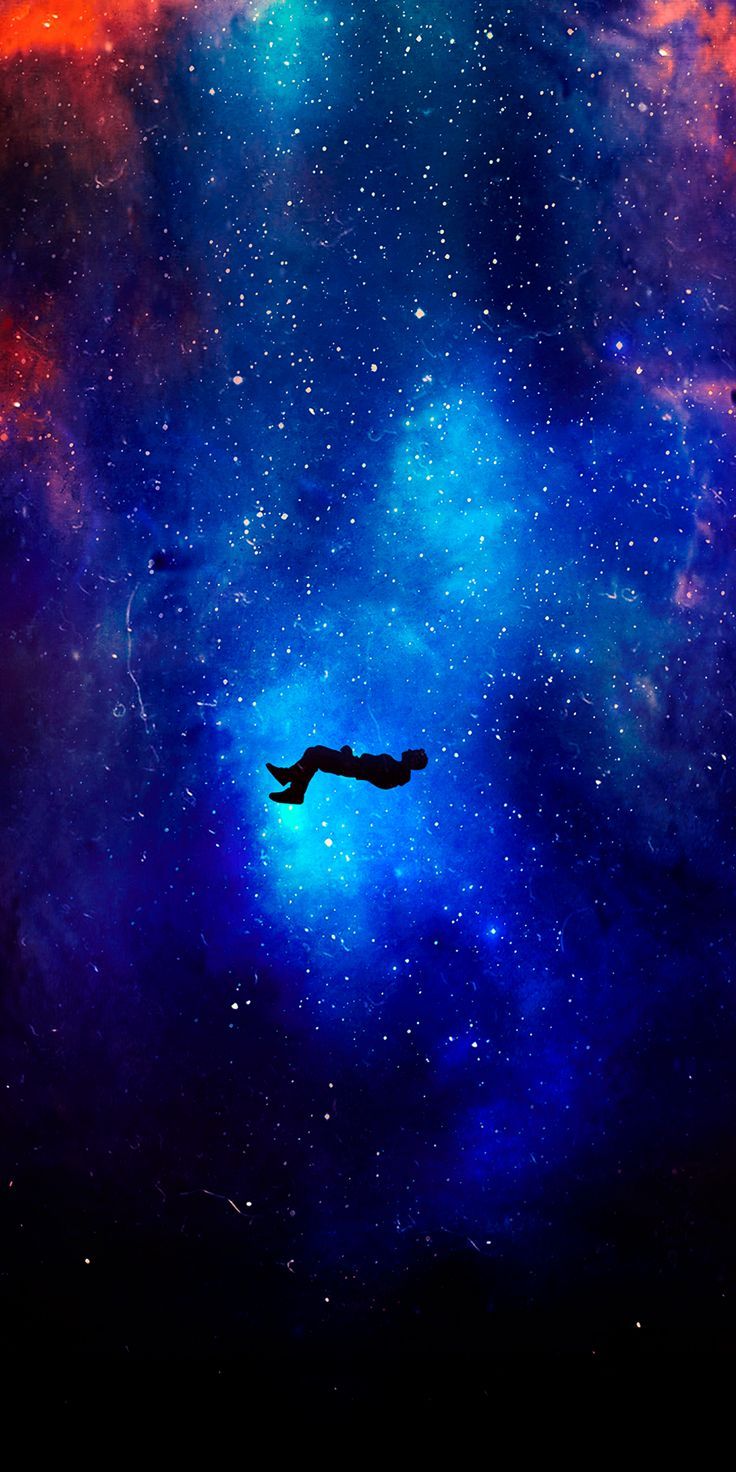 Silhouette Levitation space cosmos fantasy 1080x2160 wallpaper
