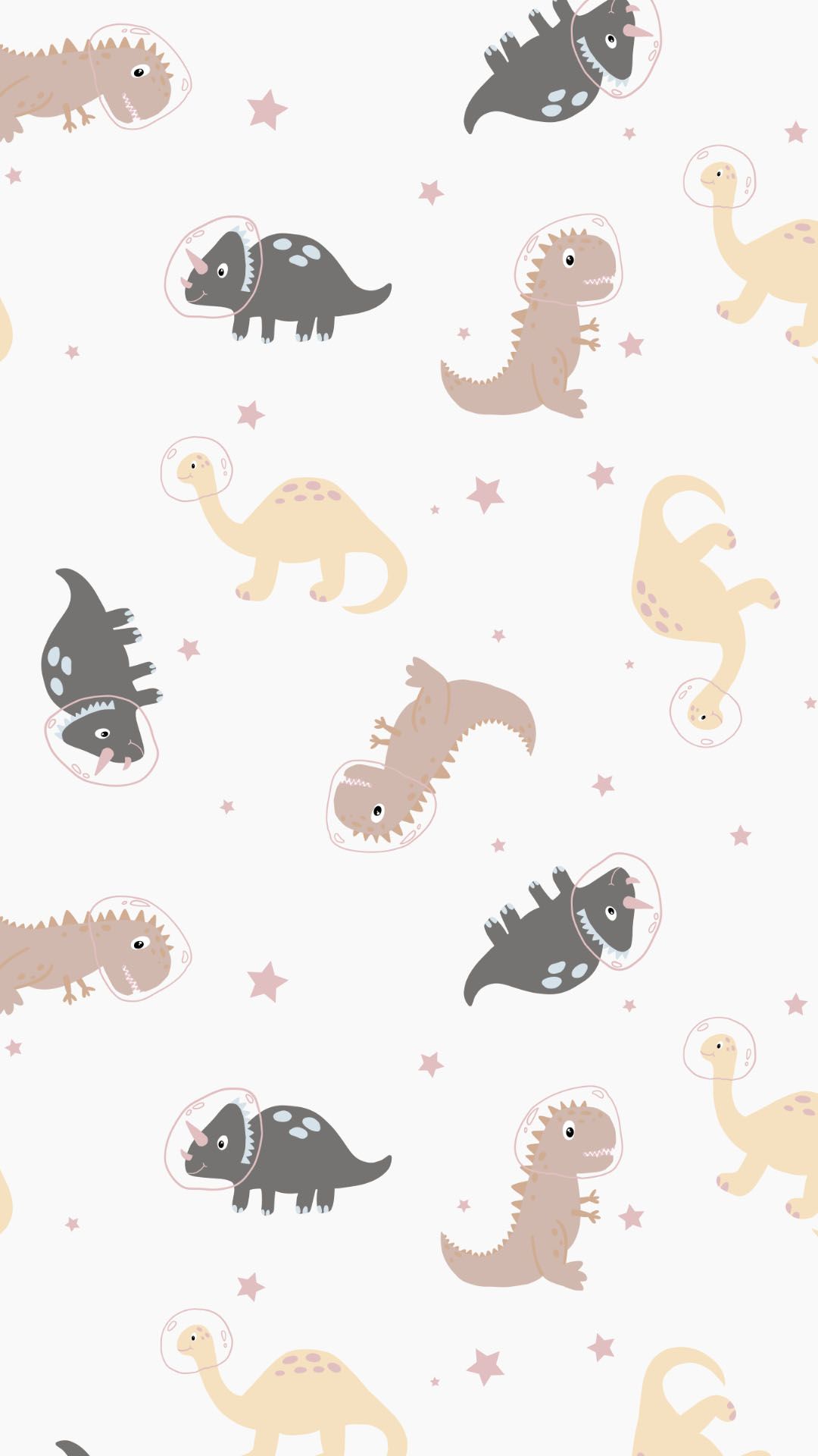 Boho space dinosaur pattern