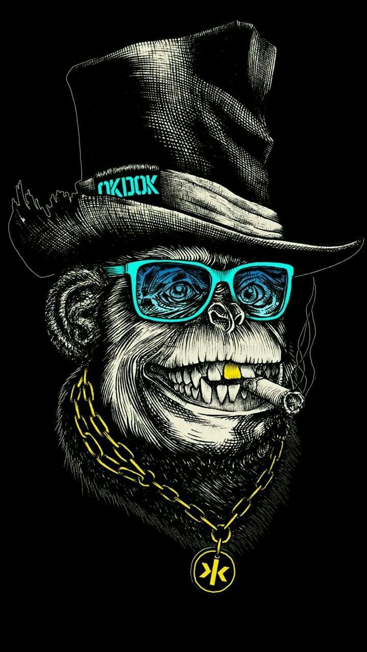 Buy Trippy Monkey Phone Wallpaper 8 Pack Digital Download AI Online in  India  Etsy