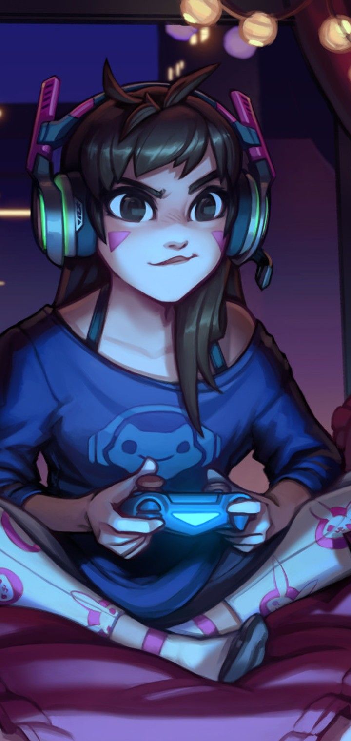 Gaming anime girl