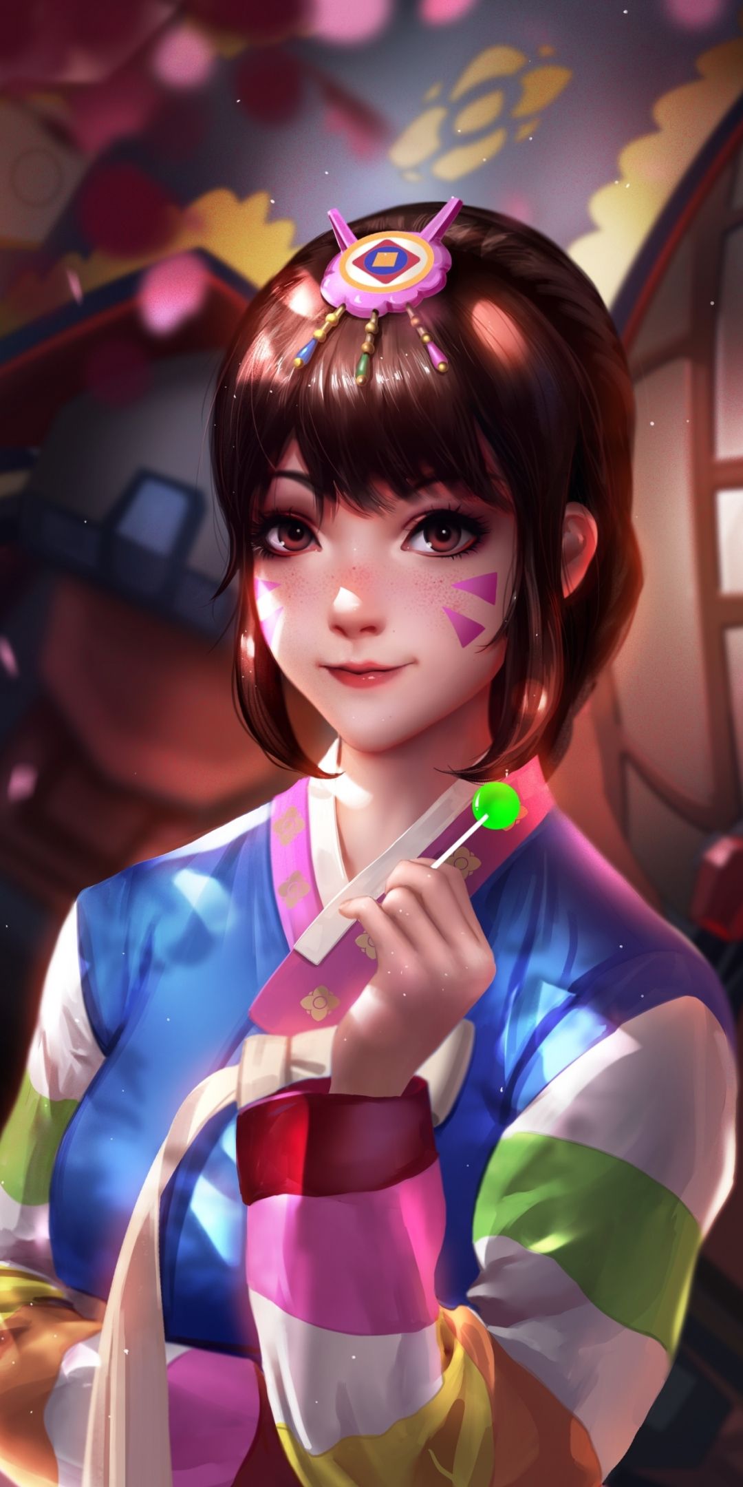 Beautiful DVA online game fan art 1080x2160 wallpaper