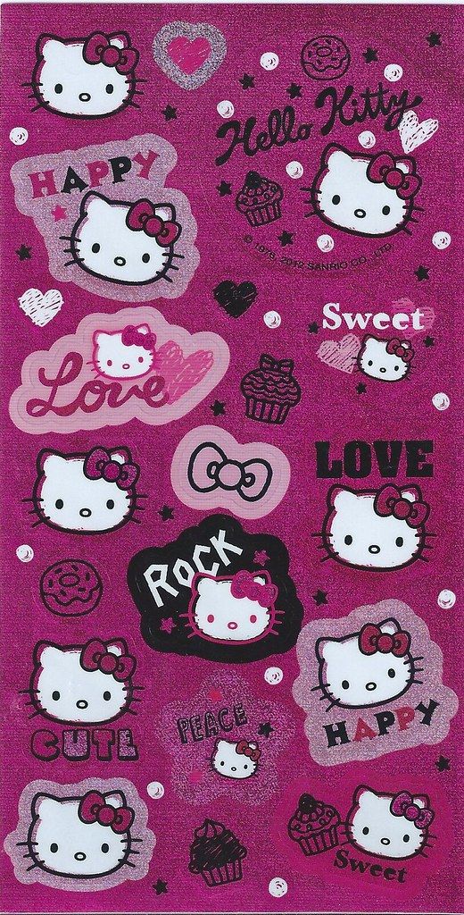 Pink Hello Kitty Sticker Sheet  available