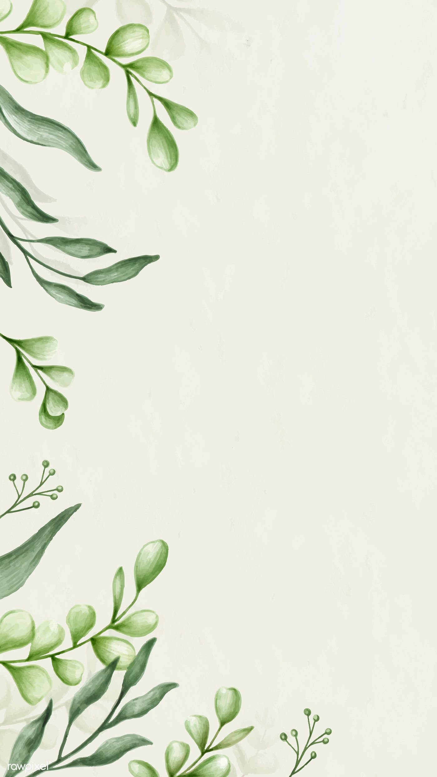 Download premium vector of Green leaves background decoration mobile phone wallpaper vector by Noon about botanical phone background botanical watercolor mobile phone wallpaper green watercolor  background and invitation 2032829