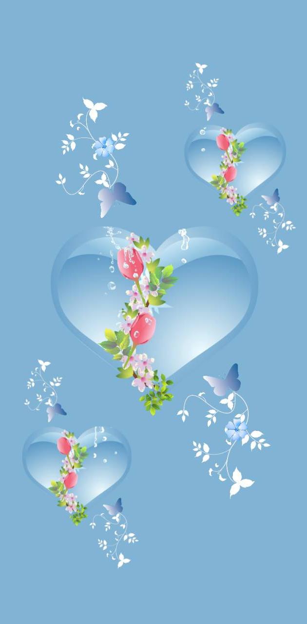 Blue hearts light