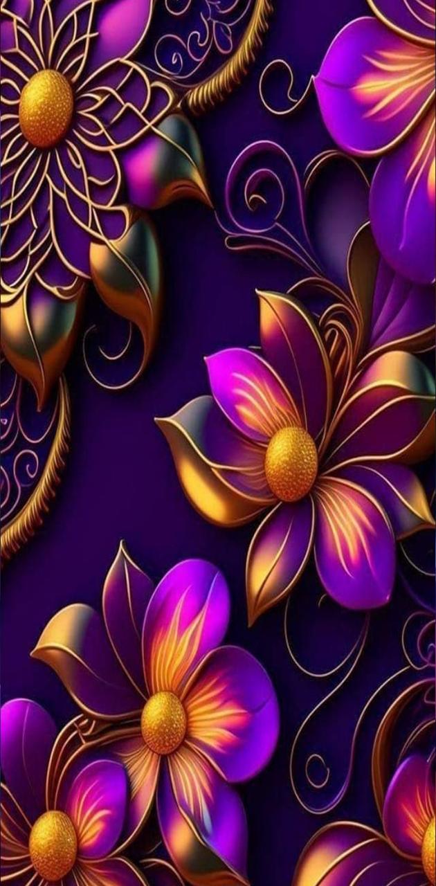 Purple and gold flower