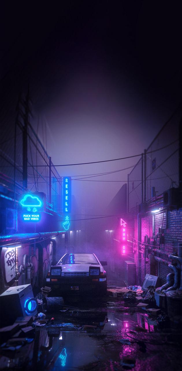 Neon light street