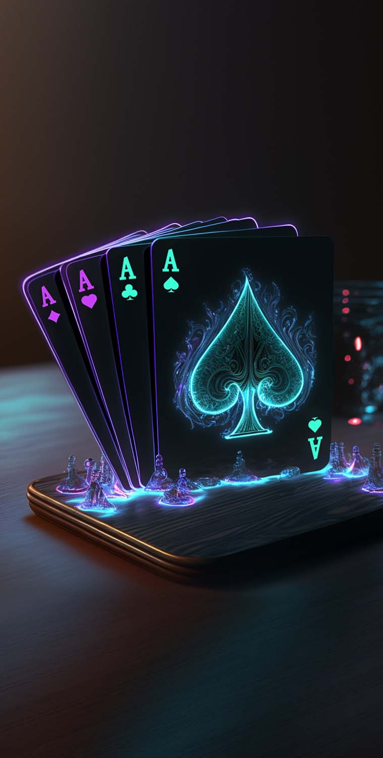 Aces A ace game cards neon dark HD phone wallpaper  Peakpx