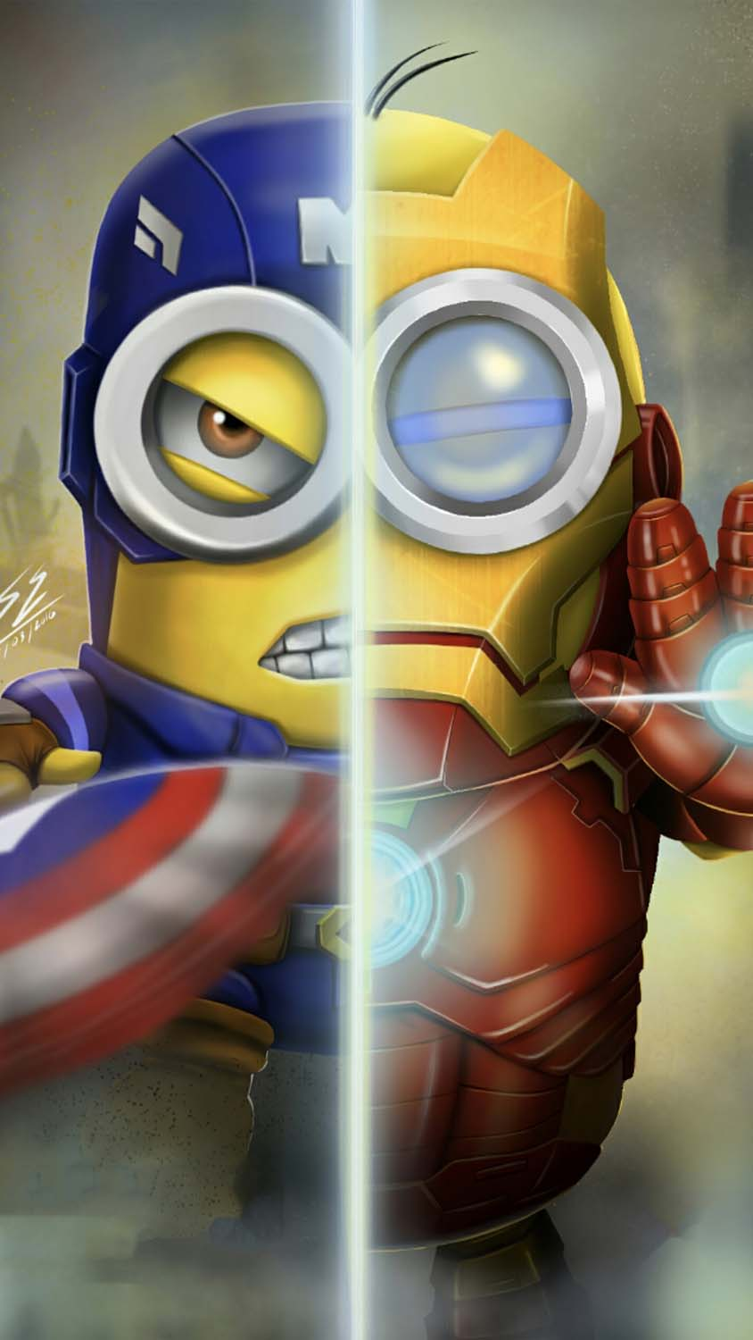 Minion As Iron Man And Captain America IPhone Wallpaper HD  IPhone Wallpapers