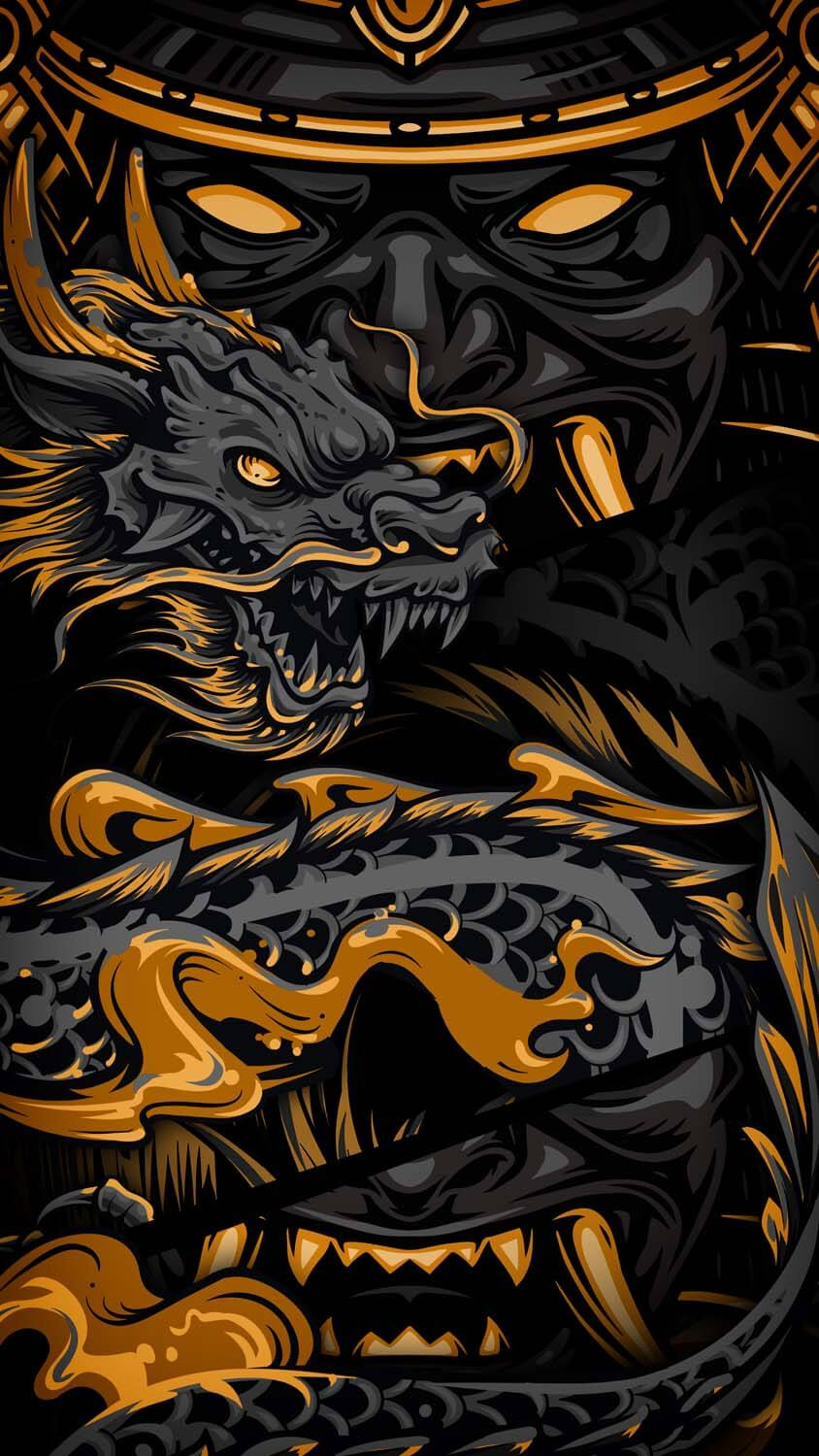 Samurai Vs Dragon IPhone Wallpaper HD  IPhone Wallpapers
