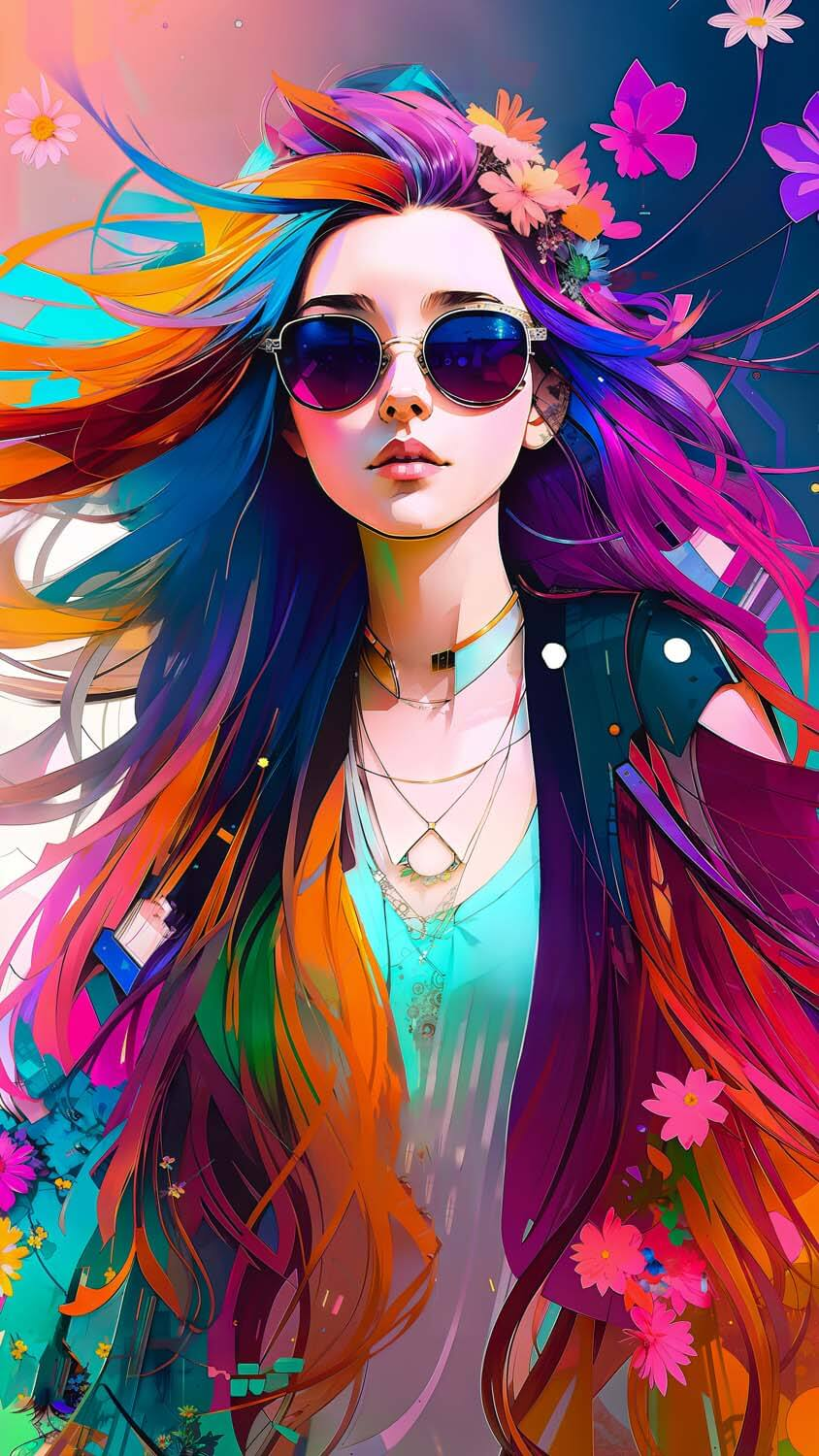 Colorful Girl AI Art IPhone Wallpaper HD  IPhone Wallpapers
