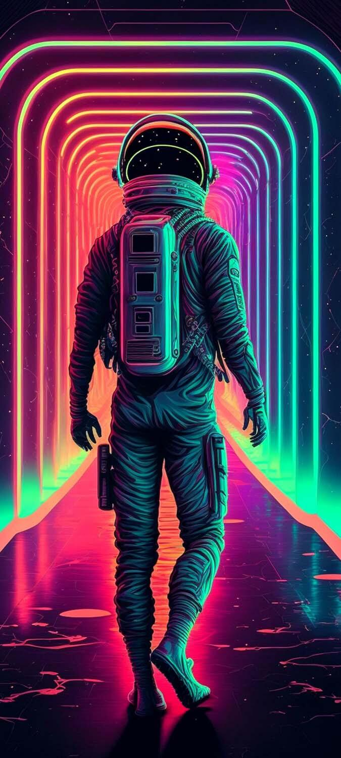 Neon Astronaut IPhone Wallpaper HD  IPhone Wallpapers