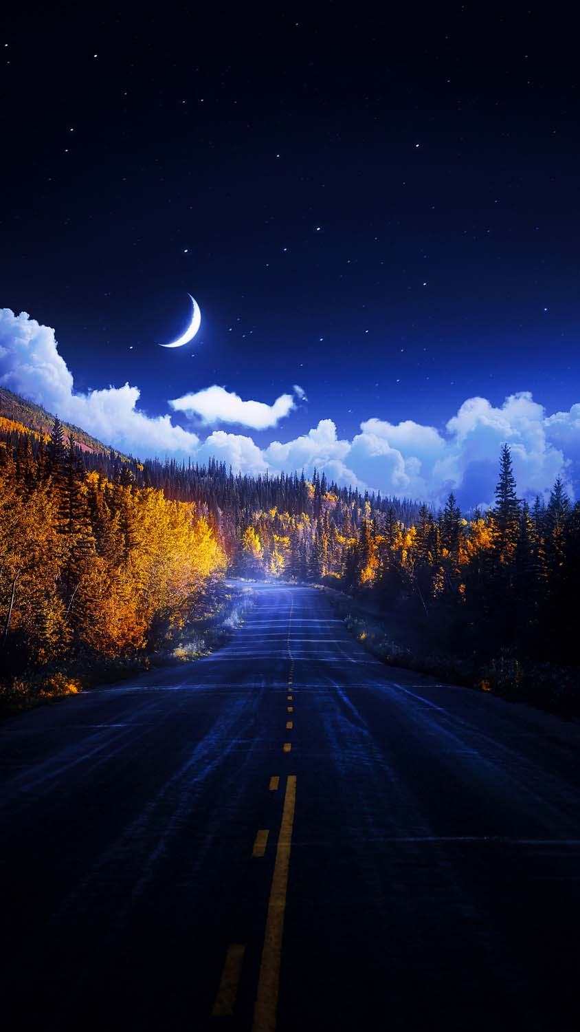 Moon View Road IPhone Wallpaper HD  IPhone Wallpapers