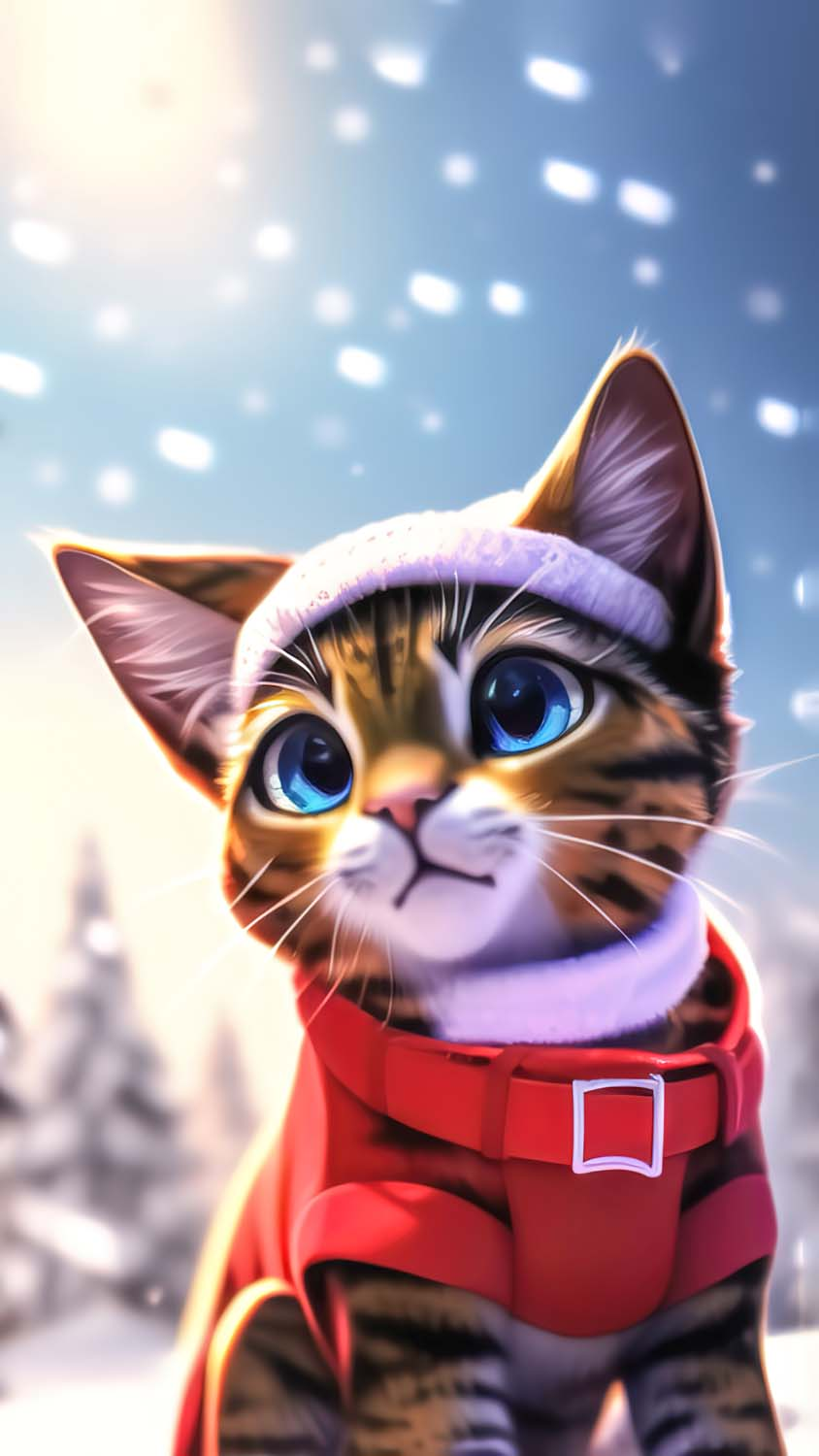 Cute Snow Cat IPhone Wallpaper HD IPhone Wallpapers Wallpaper ...