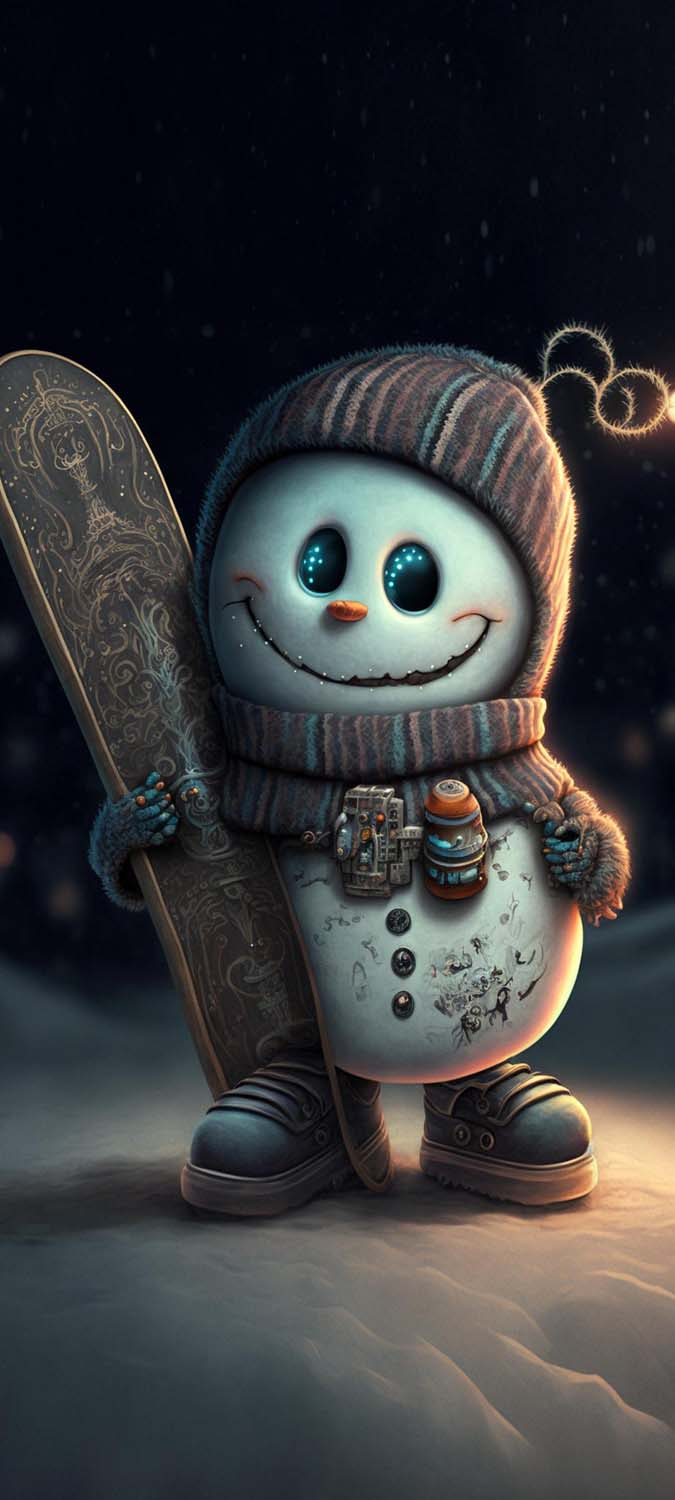 Snowman On Snowboard IPhone Wallpaper HD  IPhone Wallpapers