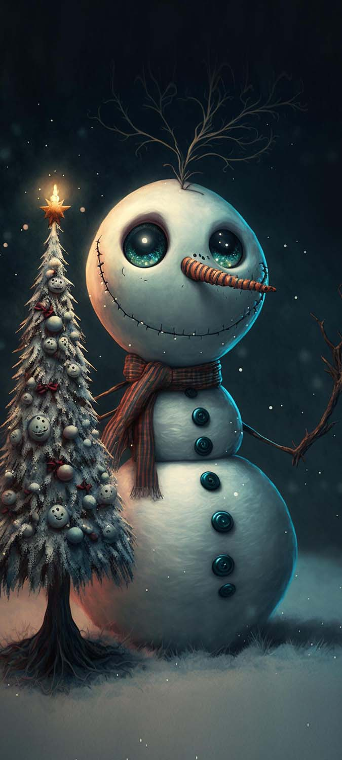 Christmas Tree Snowman IPhone Wallpaper HD  IPhone Wallpapers