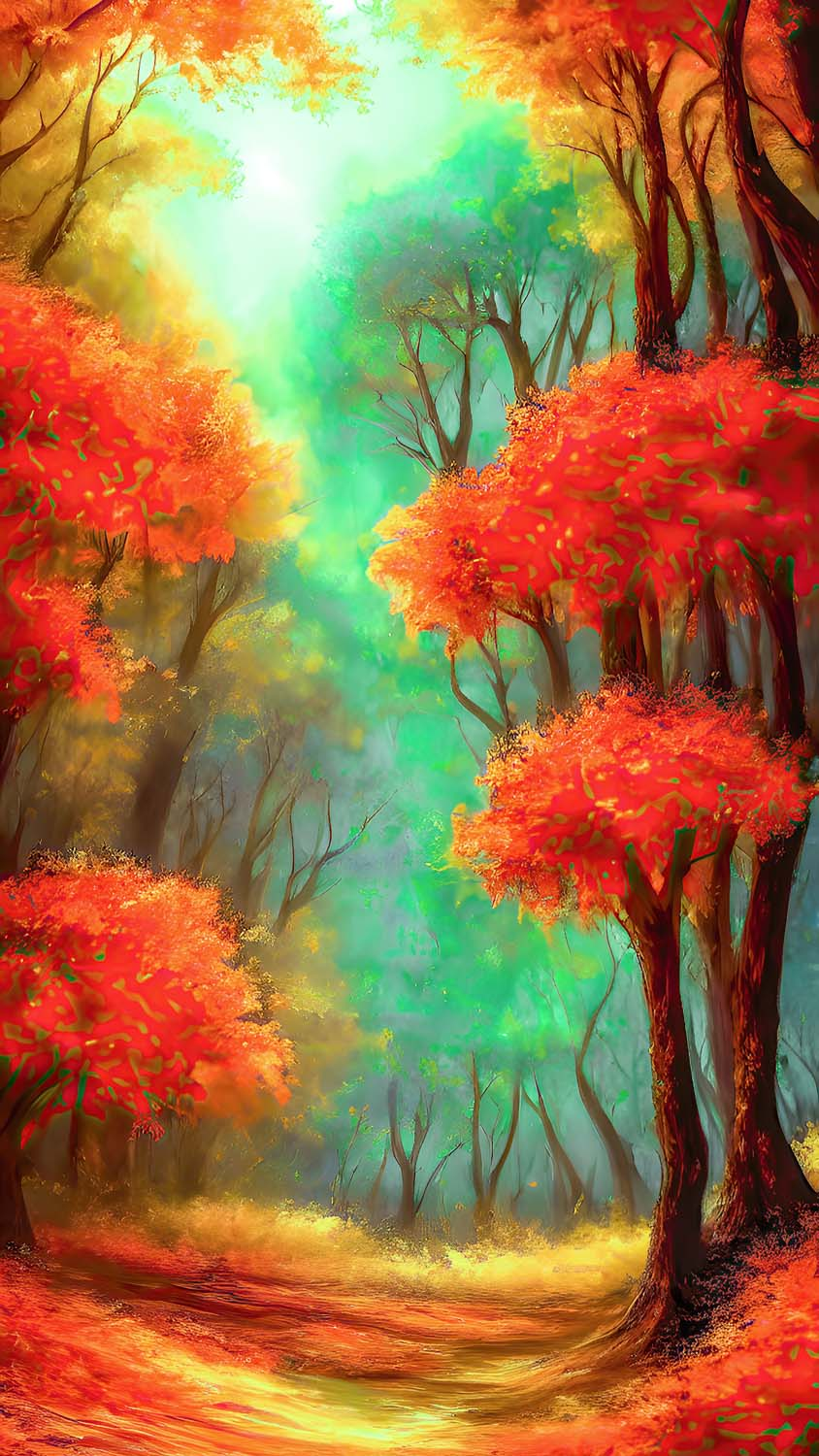 Autumn Forest Art Painting IPhone Wallpaper HD  IPhone Wallpapers