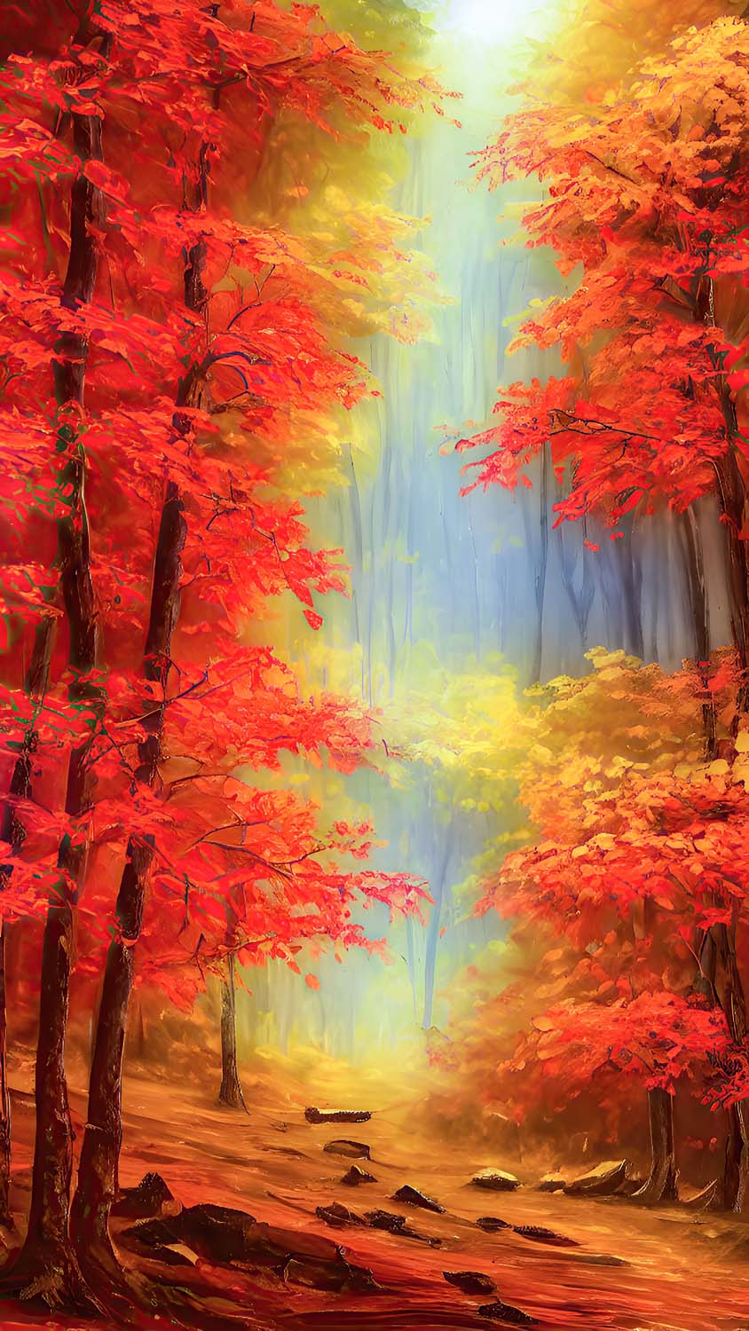 Autumn Forest Painting IPhone Wallpaper HD  IPhone Wallpapers