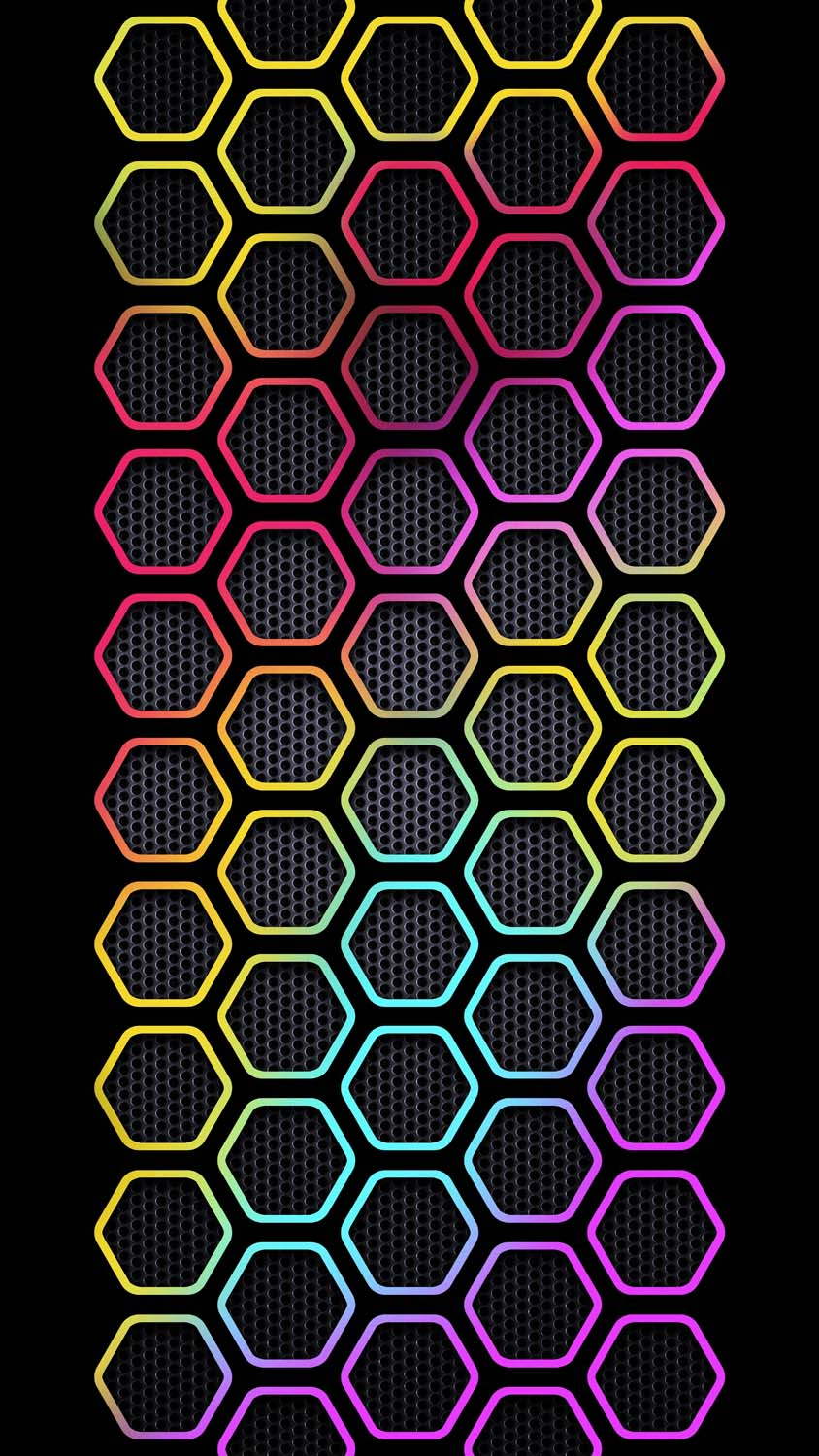 Neon Hexagon Texture IPhone Wallpaper HD  IPhone Wallpapers