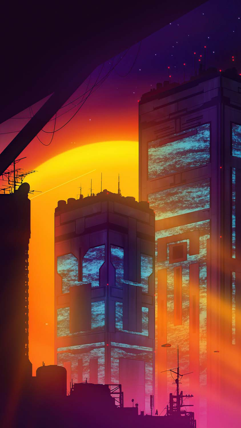 Synthwave Buildings IPhone Wallpaper HD  IPhone Wallpapers