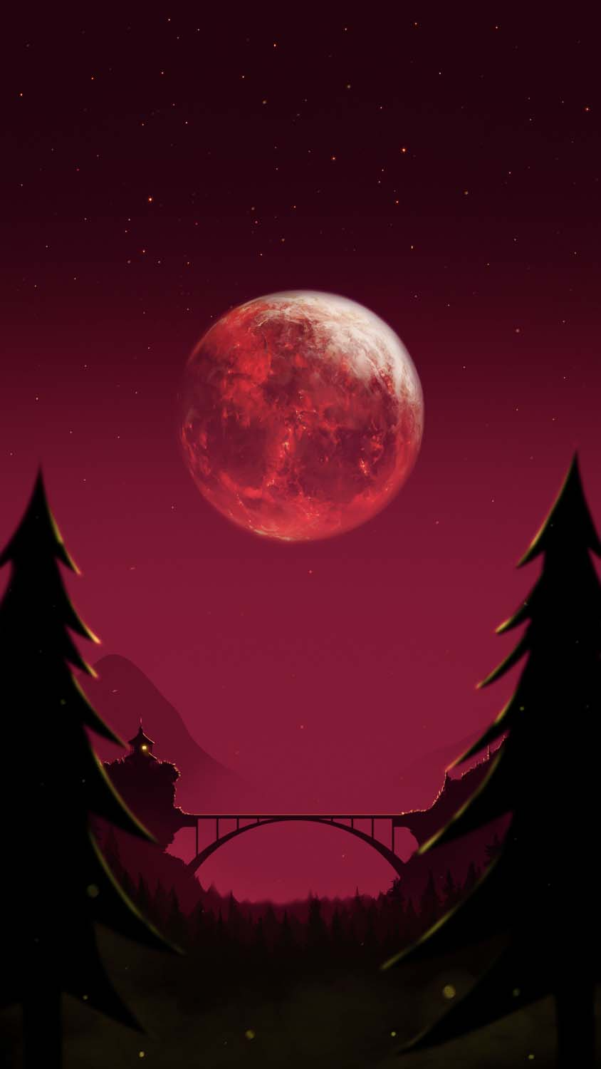 Red Night Moon IPhone Wallpaper HD  IPhone Wallpapers
