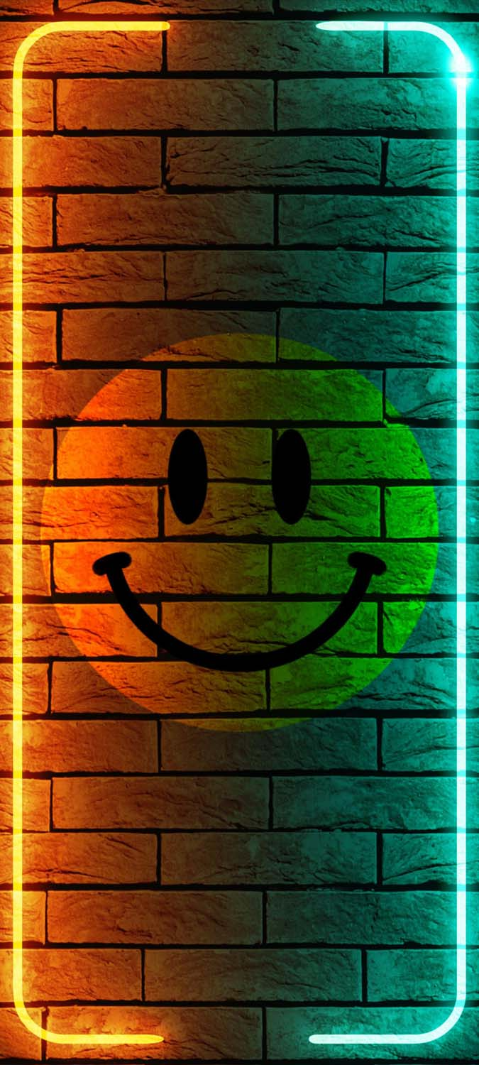 Smily Face Neon Frame IPhone Wallpaper HD  IPhone Wallpapers