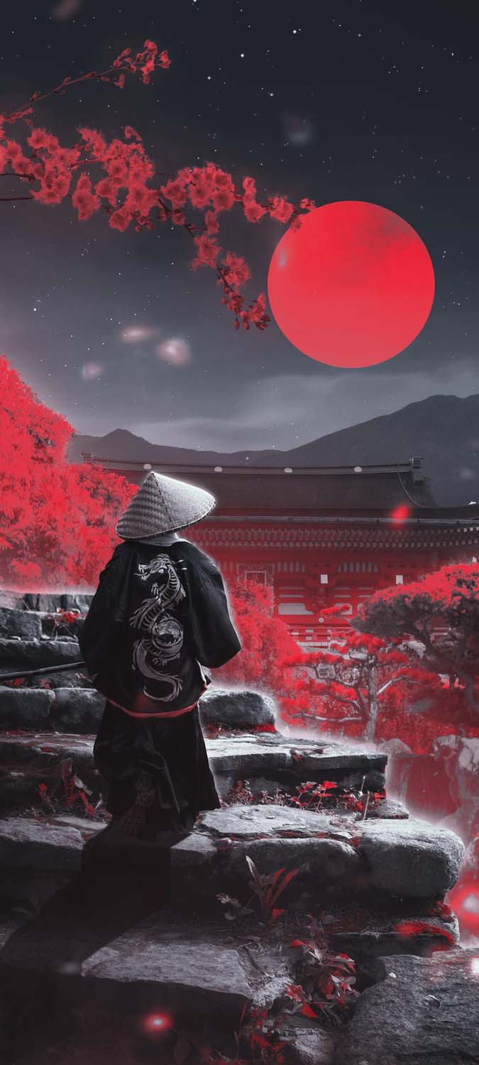 Samurai Moon IPhone Wallpaper HD  IPhone Wallpapers