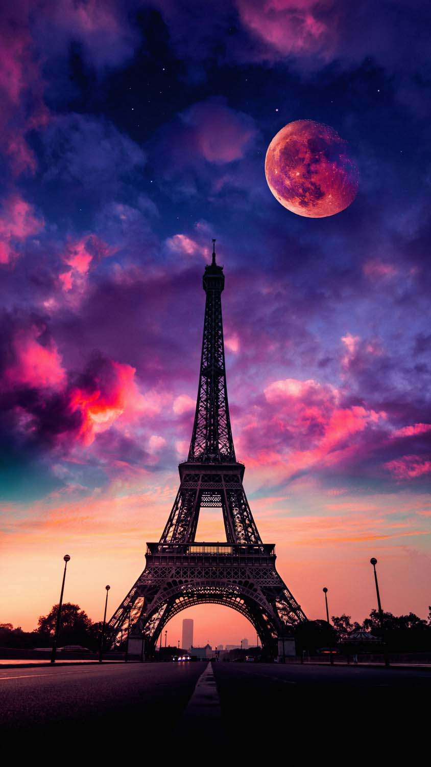 Eiffel Tower And Moon IPhone Wallpaper HD  IPhone Wallpapers