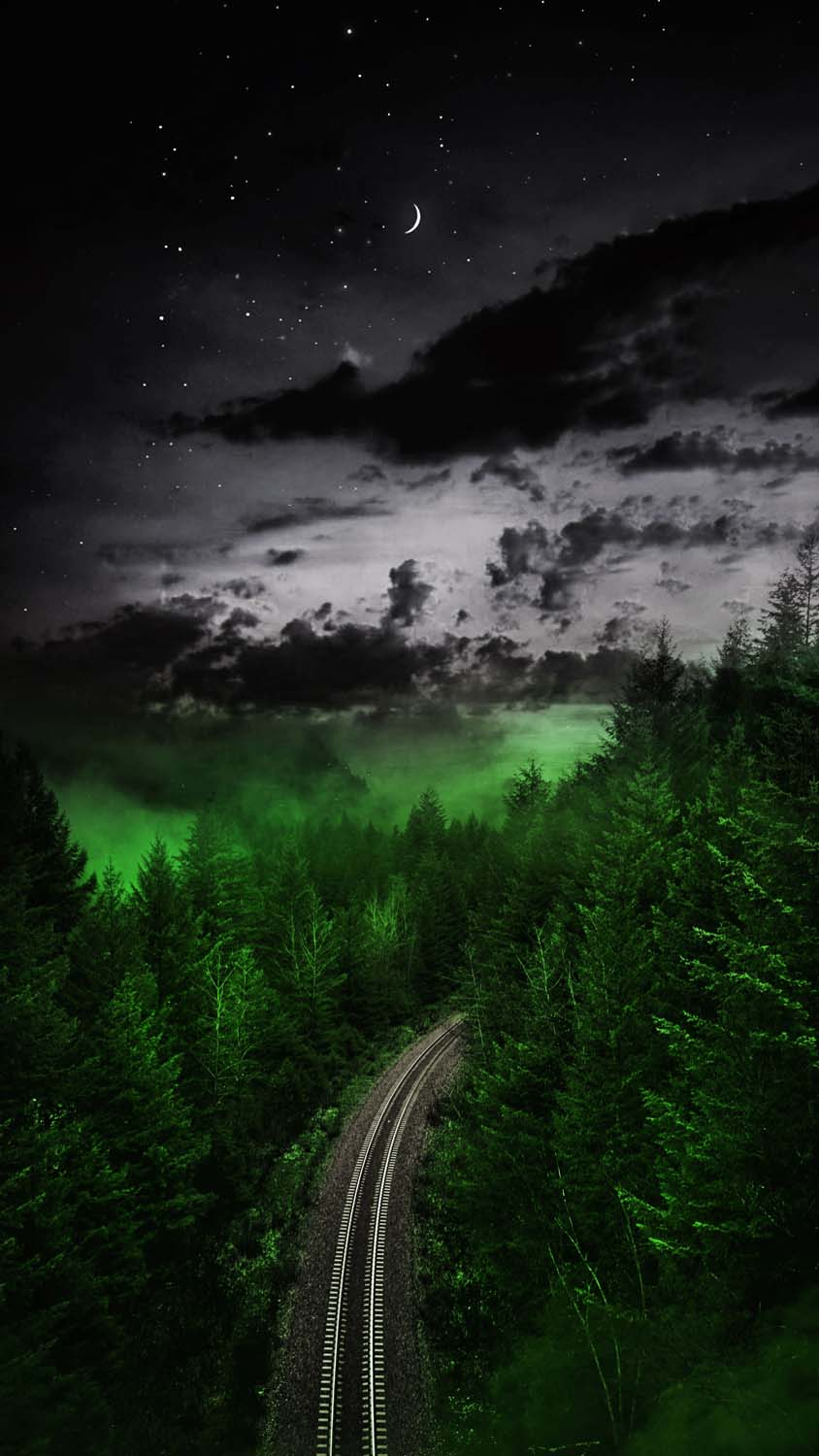 Green Forest Night Railroad IPhone Wallpaper HD  IPhone Wallpapers