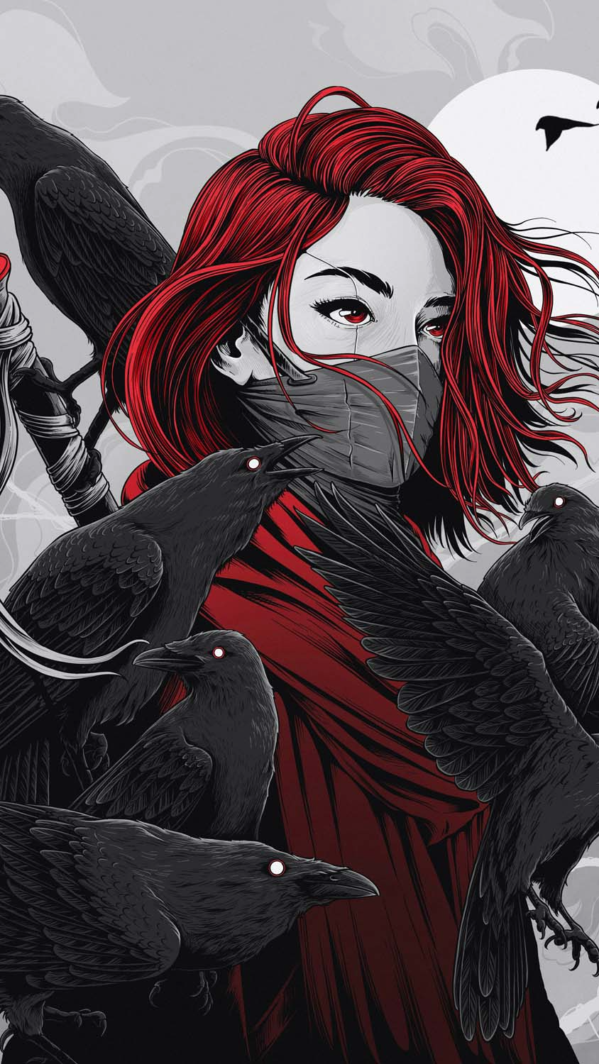 Girl With Ravens IPhone Wallpaper HD  IPhone Wallpapers