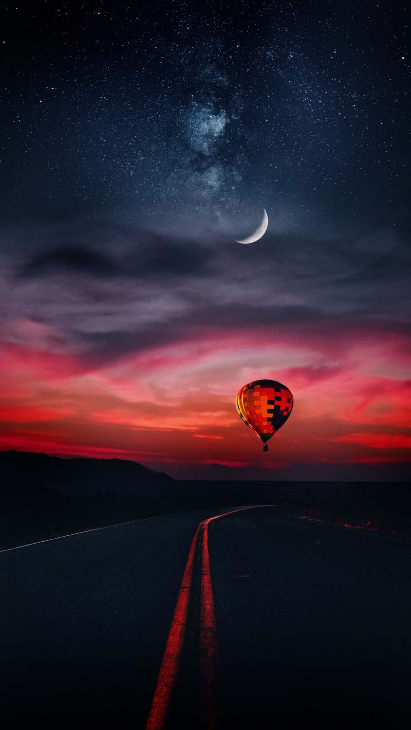 Hot Air Balloon Road IPhone Wallpaper HD  IPhone Wallpapers