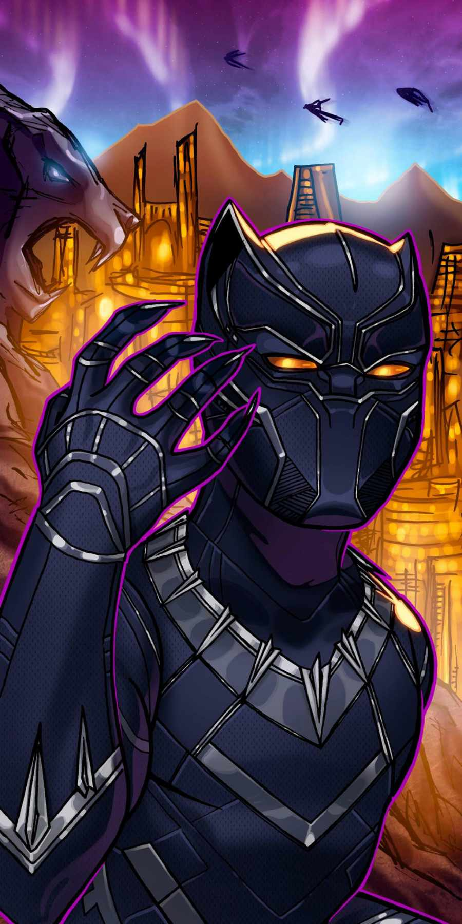 Wakanda King Black Panther Art iPhone Wallpaper  iPhone Wallpapers  Black  panther marvel Black panther art Panther art