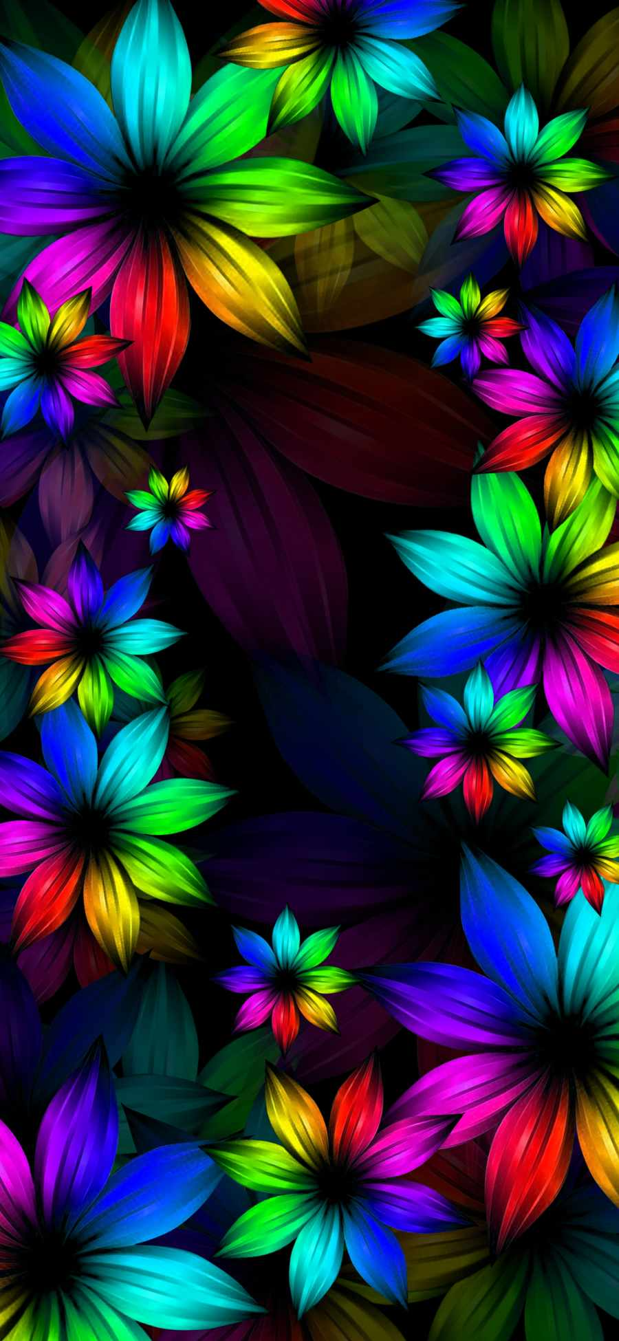 Rainbow Color Flowers IPhone Wallpaper HD  IPhone Wallpapers