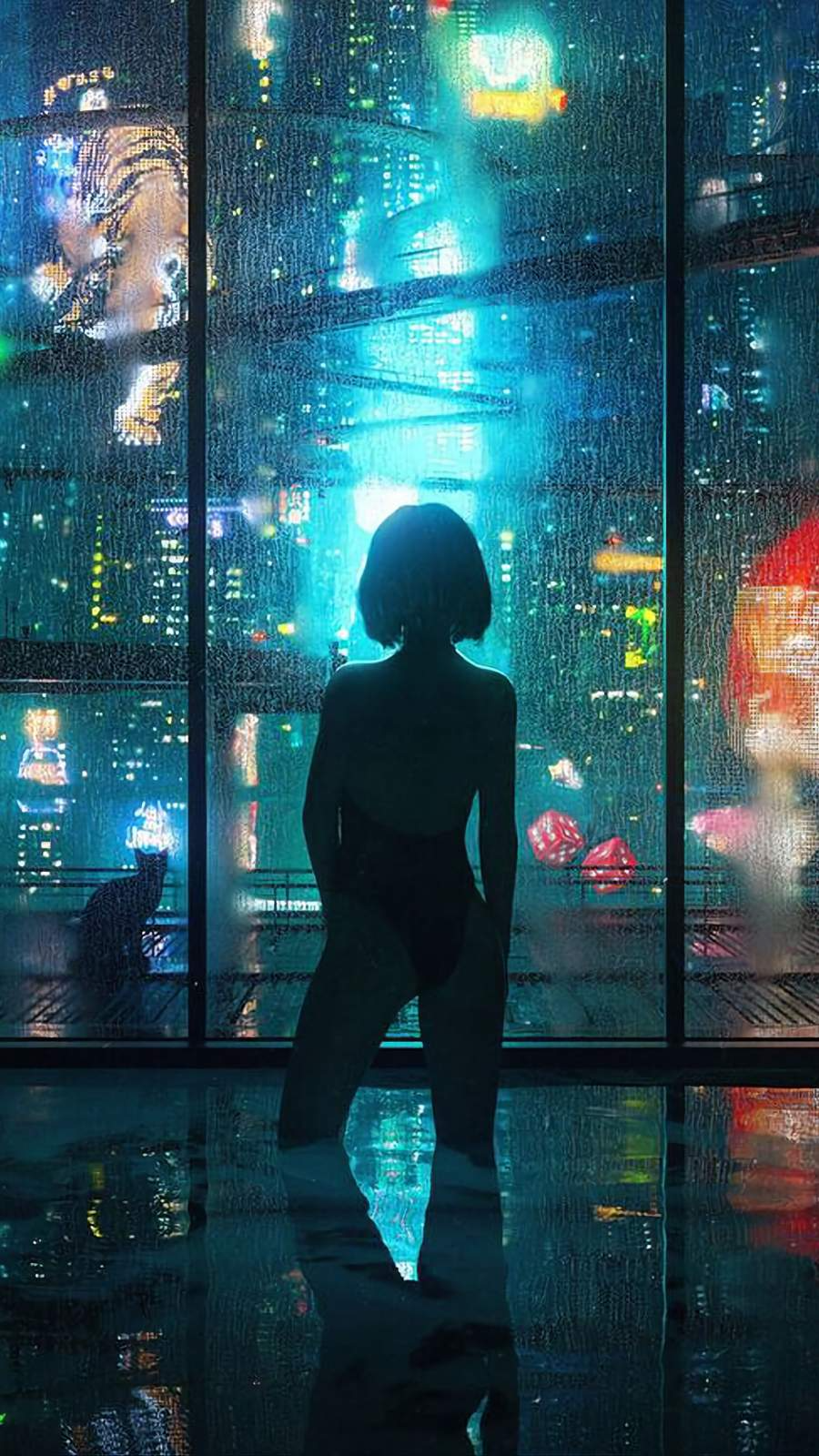 Cyber City Night Girl IPhone Wallpaper  IPhone Wallpapers
