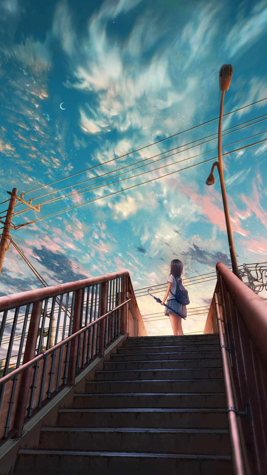 Anime Sky And Girl IPhone Wallpaper  IPhone Wallpapers