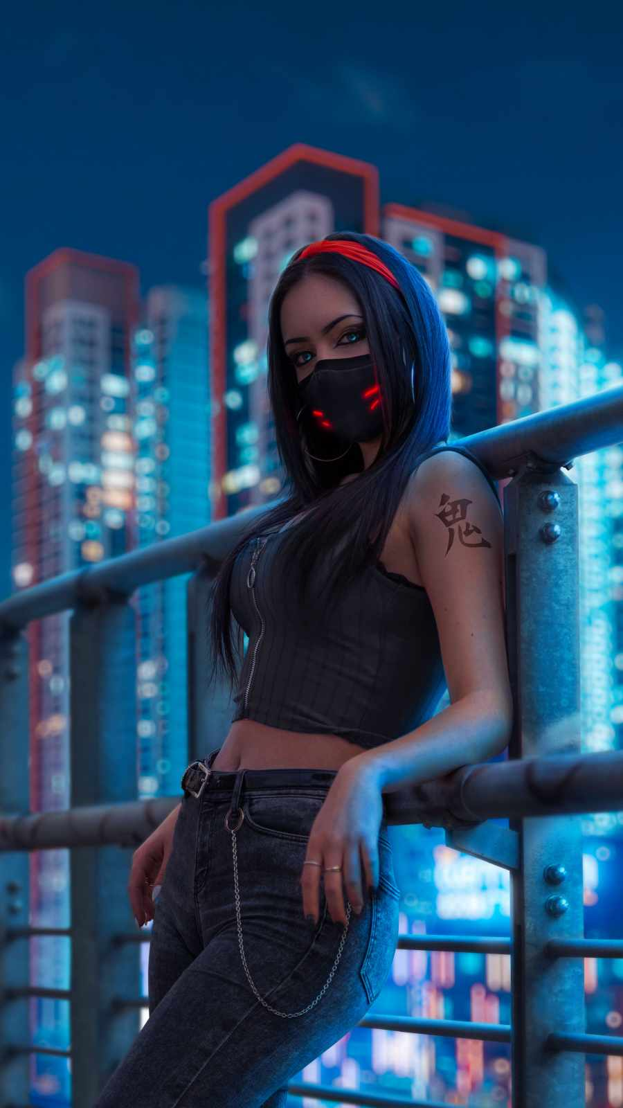 Masked Girl In Night IPhone Wallpaper  IPhone Wallpapers