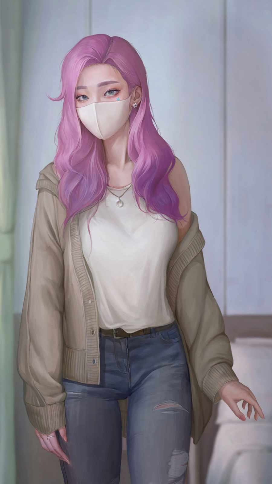 Pink Hair Anime Girl IPhone Wallpaper  IPhone Wallpapers