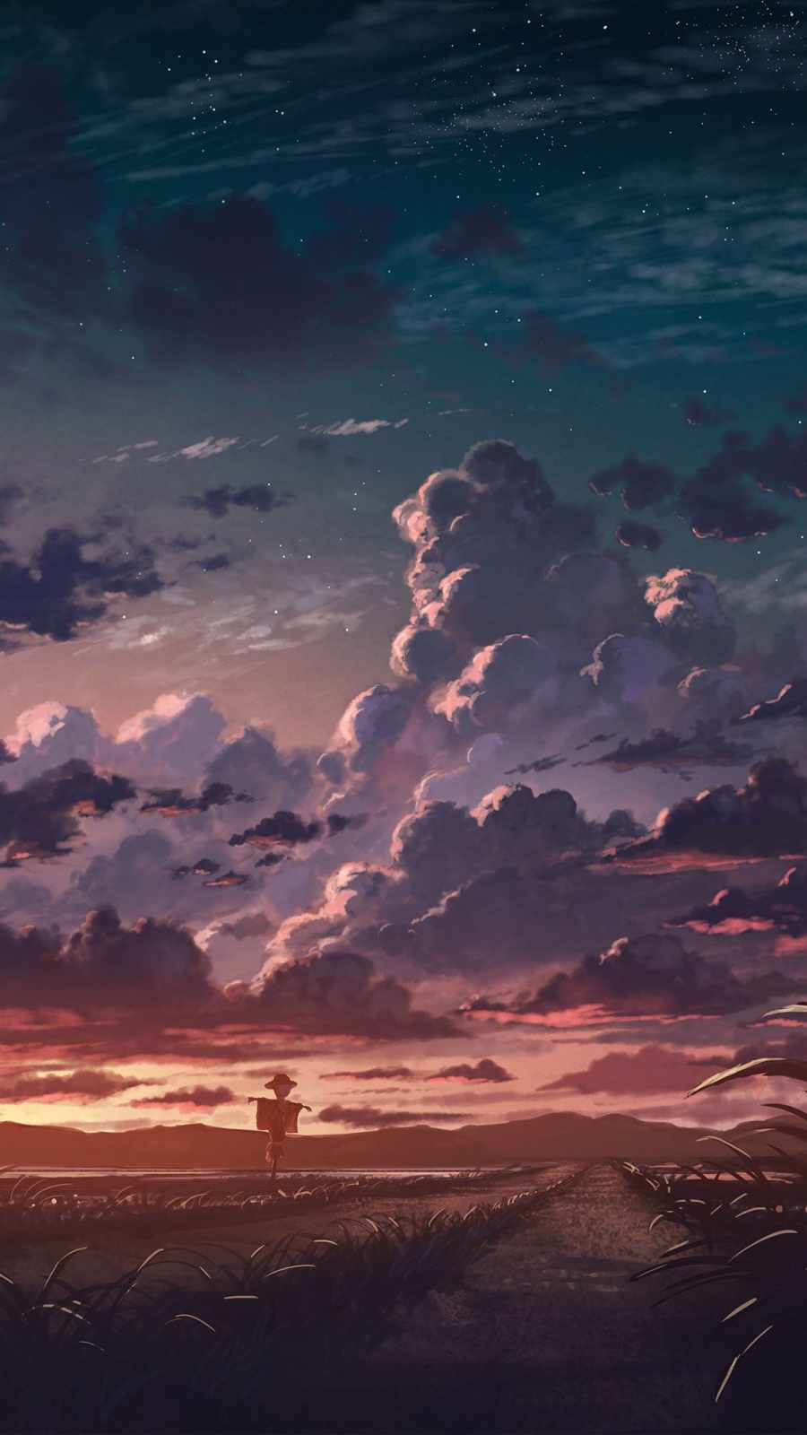 Cloudy Sky Farms Anime World IPhone Wallpaper  IPhone Wallpapers