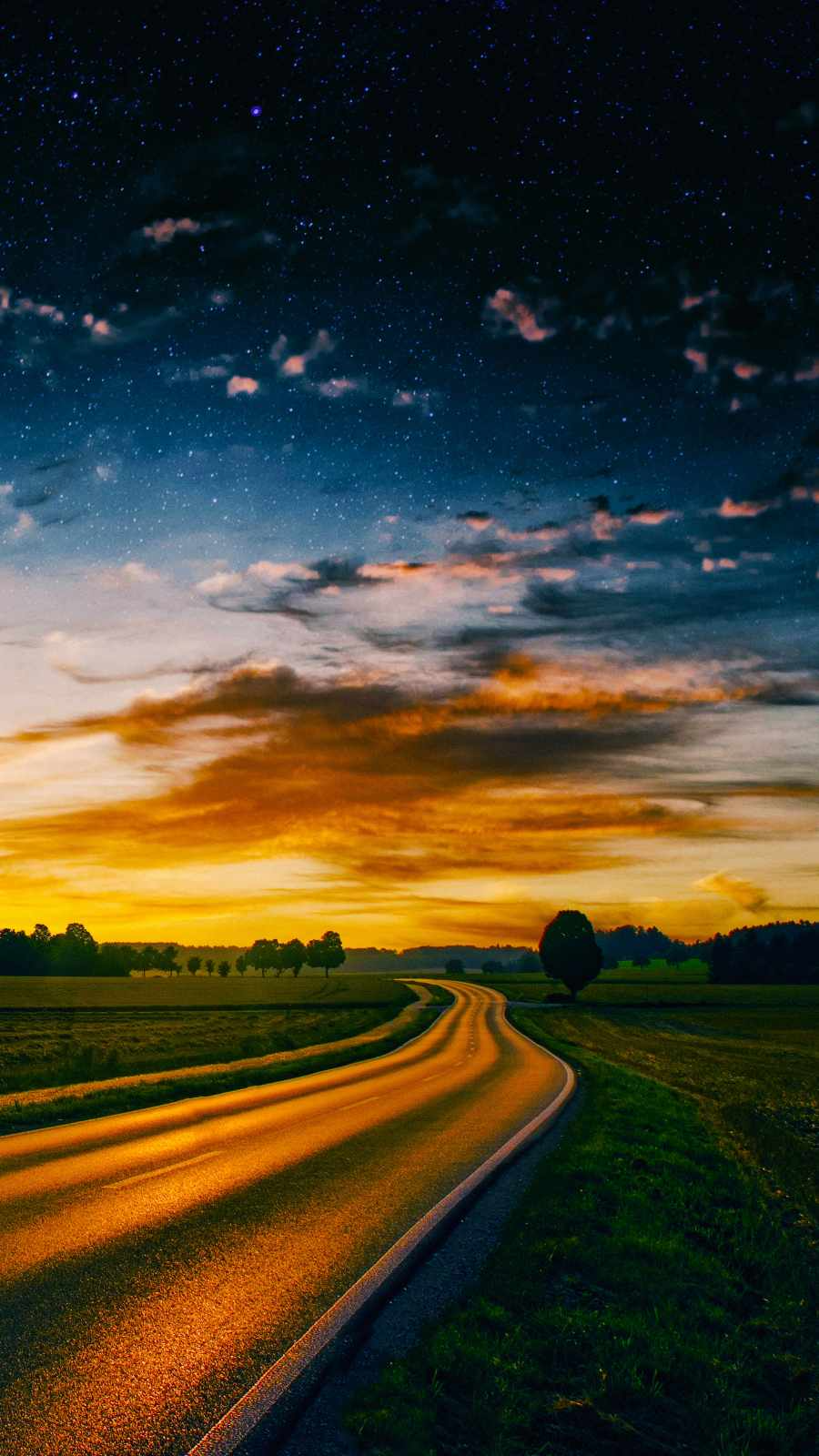 Sunset Road HD IPhone Wallpaper  IPhone Wallpapers