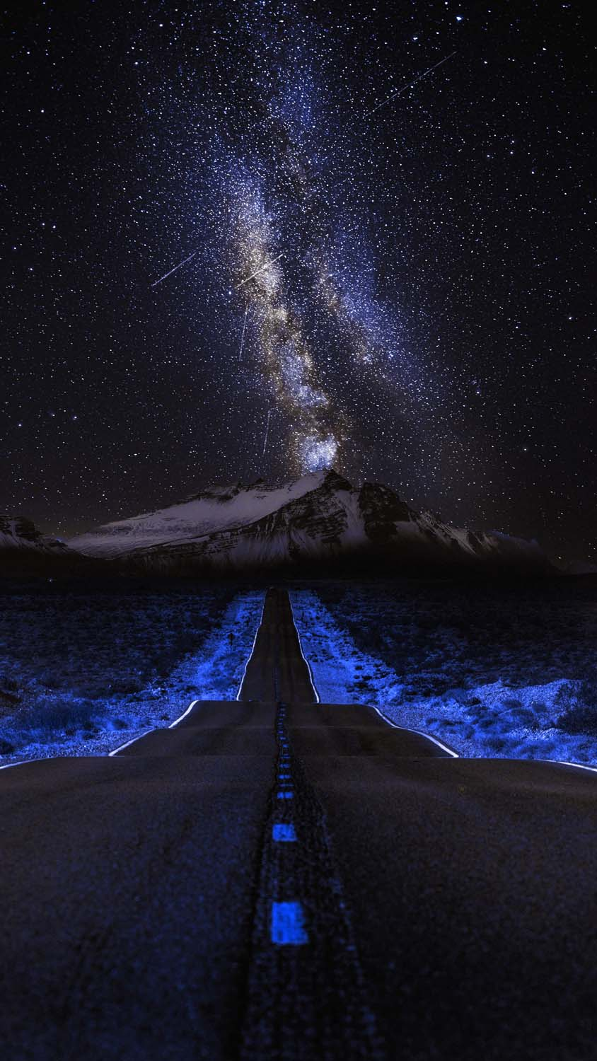Starry Sky Mountain Road IPhone Wallpaper HD  IPhone Wallpapers