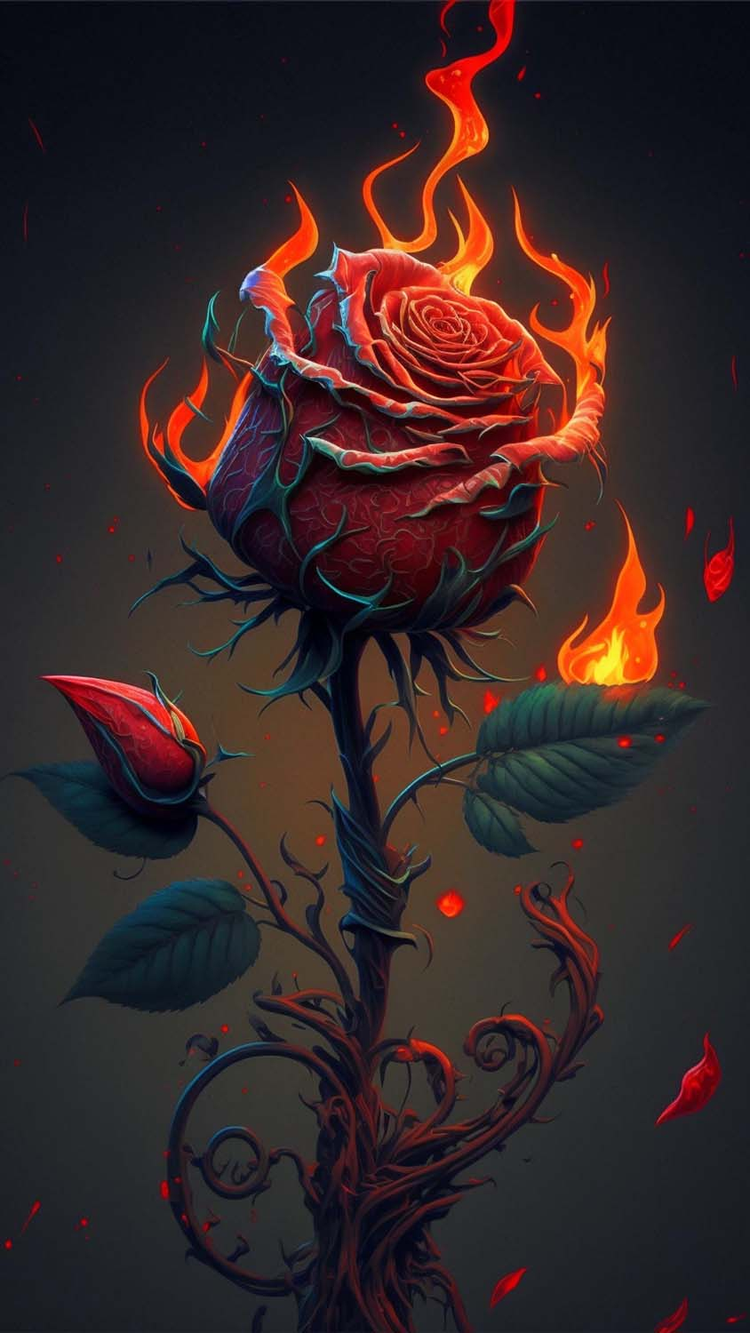 burning rose  Rose wallpaper Rose on fire Burning rose