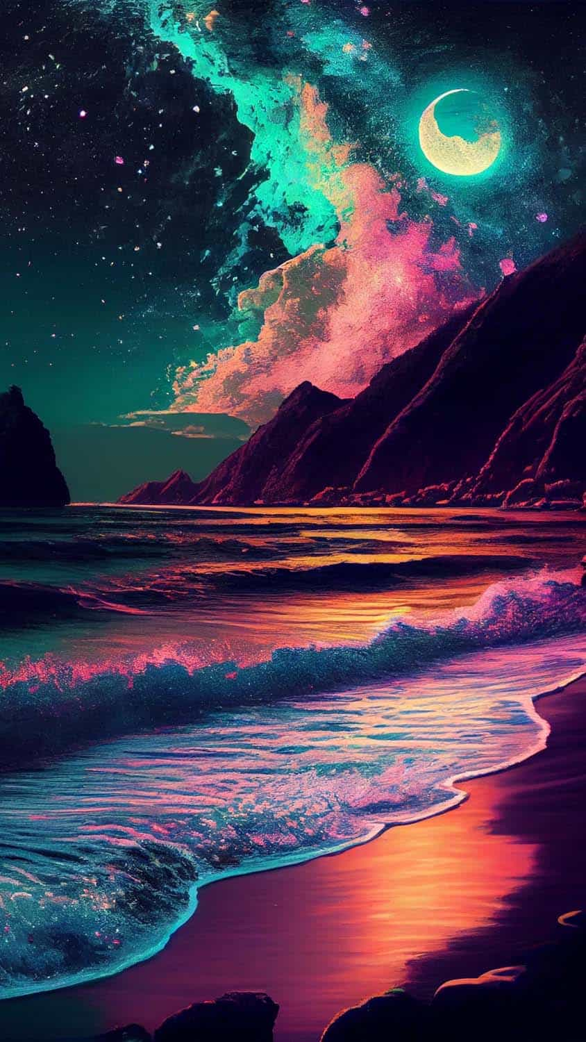 Beach Night AI Art IPhone Wallpaper HD  IPhone Wallpapers