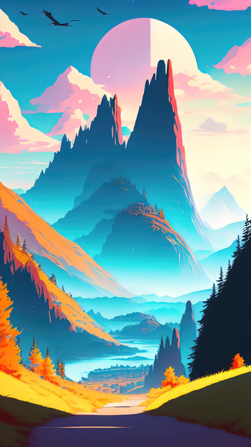 Mountains Scene Ai Art IPhone Wallpaper HD  IPhone Wallpapers