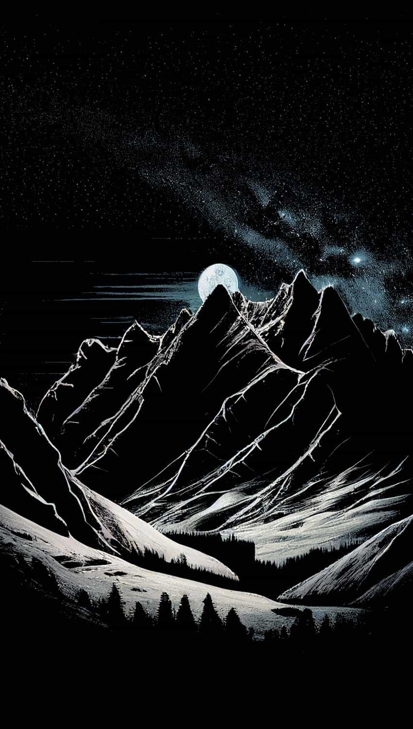 Dark Snow Night Mountains IPhone Wallpaper HD  IPhone Wallpapers