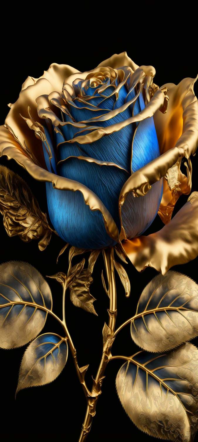 Blue And Golden Rose IPhone Wallpaper HD  IPhone Wallpapers